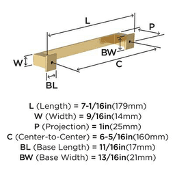 6-5/16" Appoint Cabinet Pull, Satin Nickel Alt 3 - Image