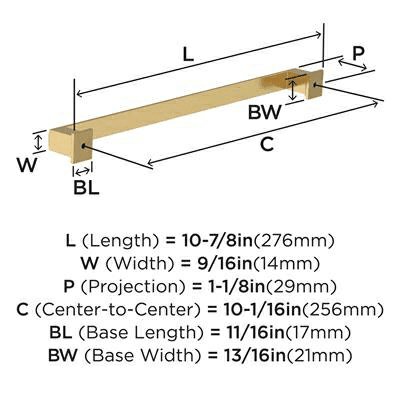10-1/16" Appoint Cabinet Pull, Golden Champagne Alt 3 - Image