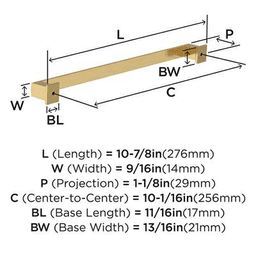 10-1/16" Appoint Cabinet Pull, Satin Nickel Alt 3 - Image