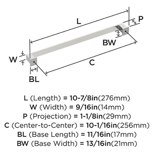 10-1/16" Appoint Cabinet Pull, Polished Nickel Alt 2 - Image