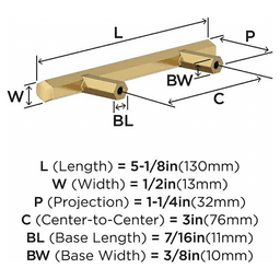 3" Caliber Cabinet Pull, Oil-Rubbed Bronze Alt 2 - Image