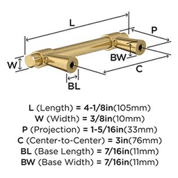 3" Destine Cabinet Pull, Champagne Bronze Alt 3 - Image