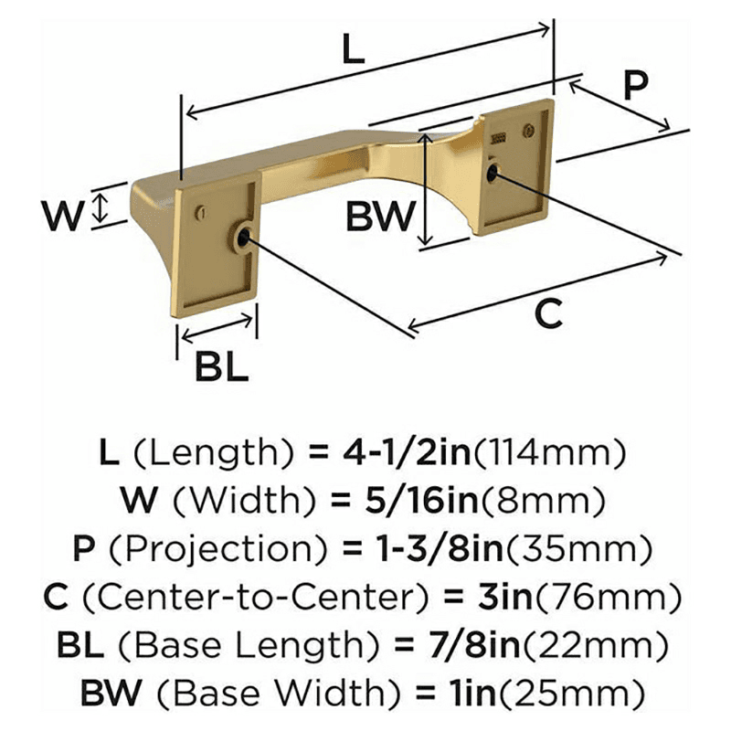 3" Exceed Cabinet Pull, Champagne Bronze Alt 2 - Image