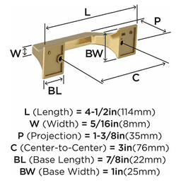 3" Exceed Cabinet Pull, Champagne Bronze Alt 2 - Image