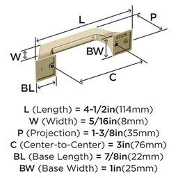3" Exceed Cabinet Pull, Golden Champagne Alt 1 - Image