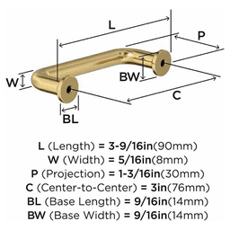 3" Factor Cabinet Pull, Champagne Bronze Alt 2 - Image