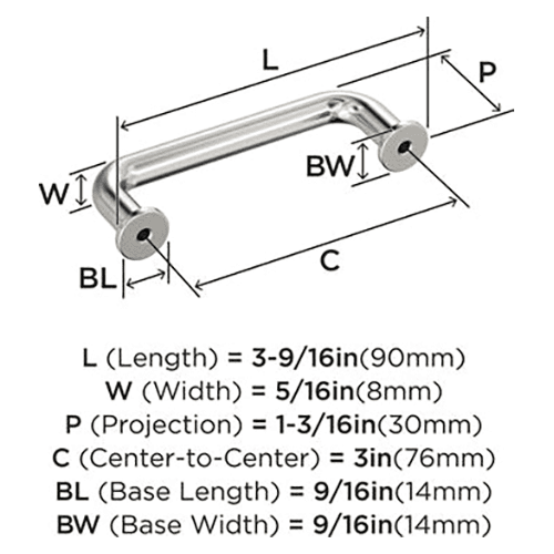3" Factor Cabinet Pull, Polished Nickel Alt 1 - Image