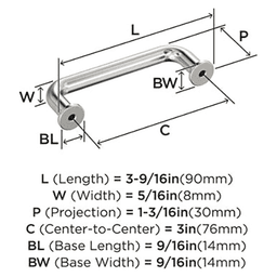 3" Factor Cabinet Pull, Polished Nickel Alt 1 - Image