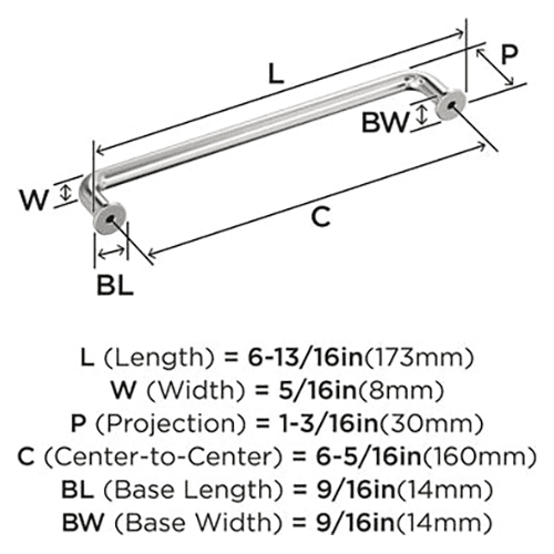 6-5/16" Factor Cabinet Pull, Polished Nickel Alt 1 - Image