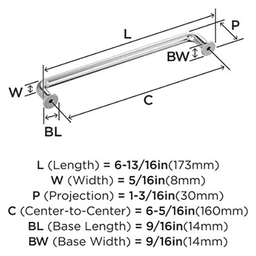6-5/16" Factor Cabinet Pull, Polished Nickel Alt 1 - Image