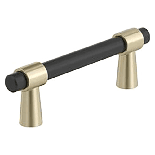 3" Mergence Cabinet Pull, Matte Black/Golden Champagne Main - Image