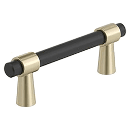 3" Mergence Cabinet Pull, Matte Black/Golden Champagne Main - Image