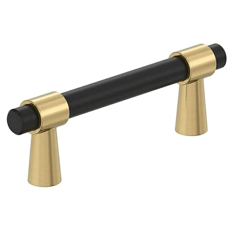 3" Mergence Cabinet Pull, Matte Black/Champagne Bronze Main - Image