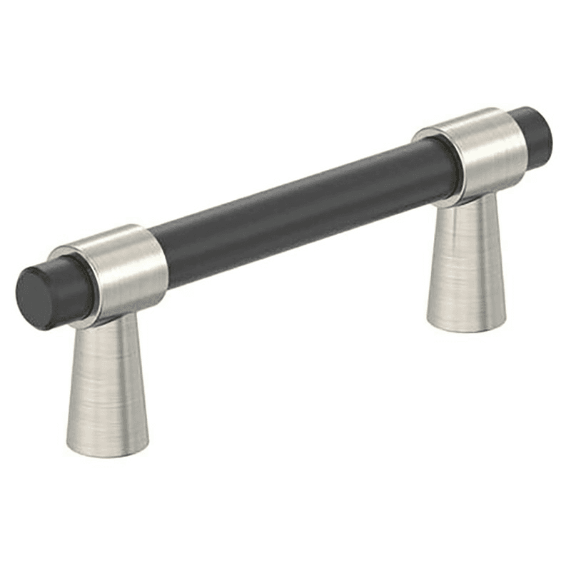 3" Mergence Cabinet Pull, Matte Black/Satin Nickel Main - Image