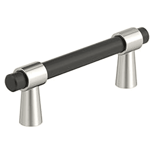 3" Mergence Cabinet Pull, Matte Black/Polished Nickel Main - Image