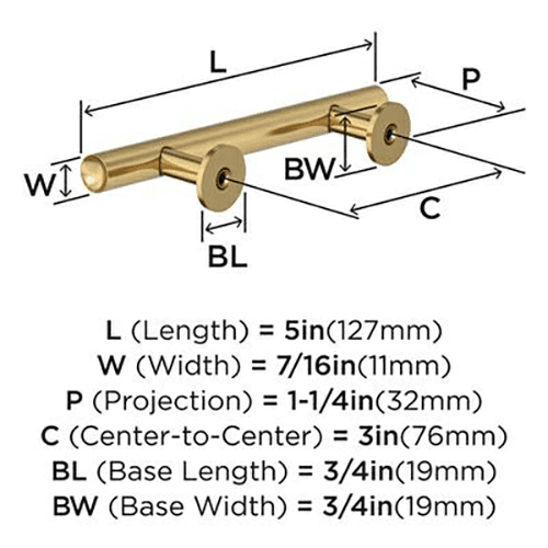 3" Radius Cabinet Pull, Champagne Bronze Alt 3 - Image