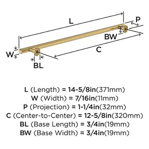 12-5/8" Radius Cabinet Pull, Oil-Rubbed Bronze Alt 3 - Image