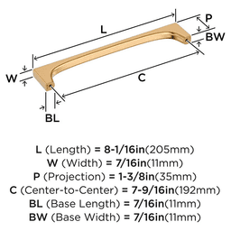 192mm Merced Cabinet Pull, Champagne Bronze Alt 1 - Image