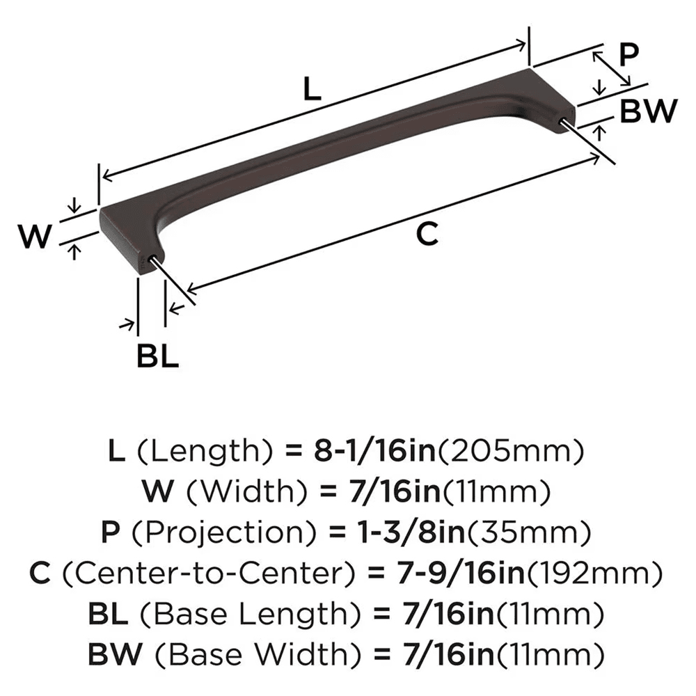 192mm Merced Cabinet Pull, Oil-Rubbed Bronze Alt 1 - Image