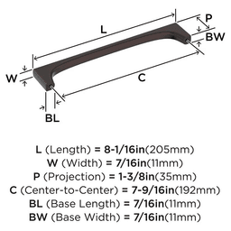 192mm Merced Cabinet Pull, Oil-Rubbed Bronze Alt 1 - Image