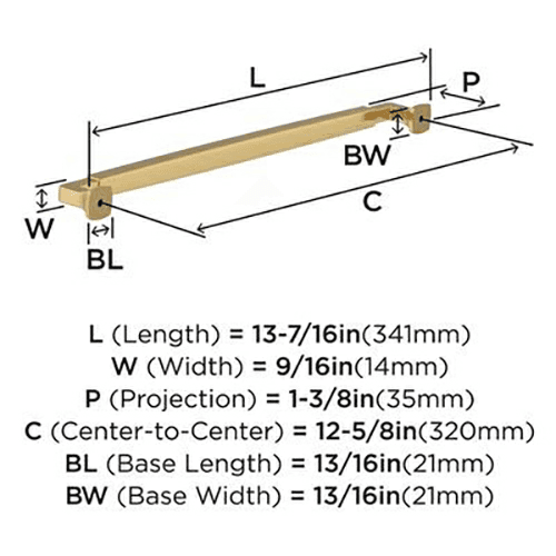12-5/8" Stature Cabinet Pull, Champagne Bronze Alt 3 - Image