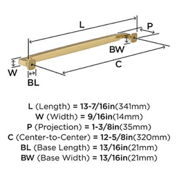 12-5/8" Stature Cabinet Pull, Champagne Bronze Alt 3 - Image