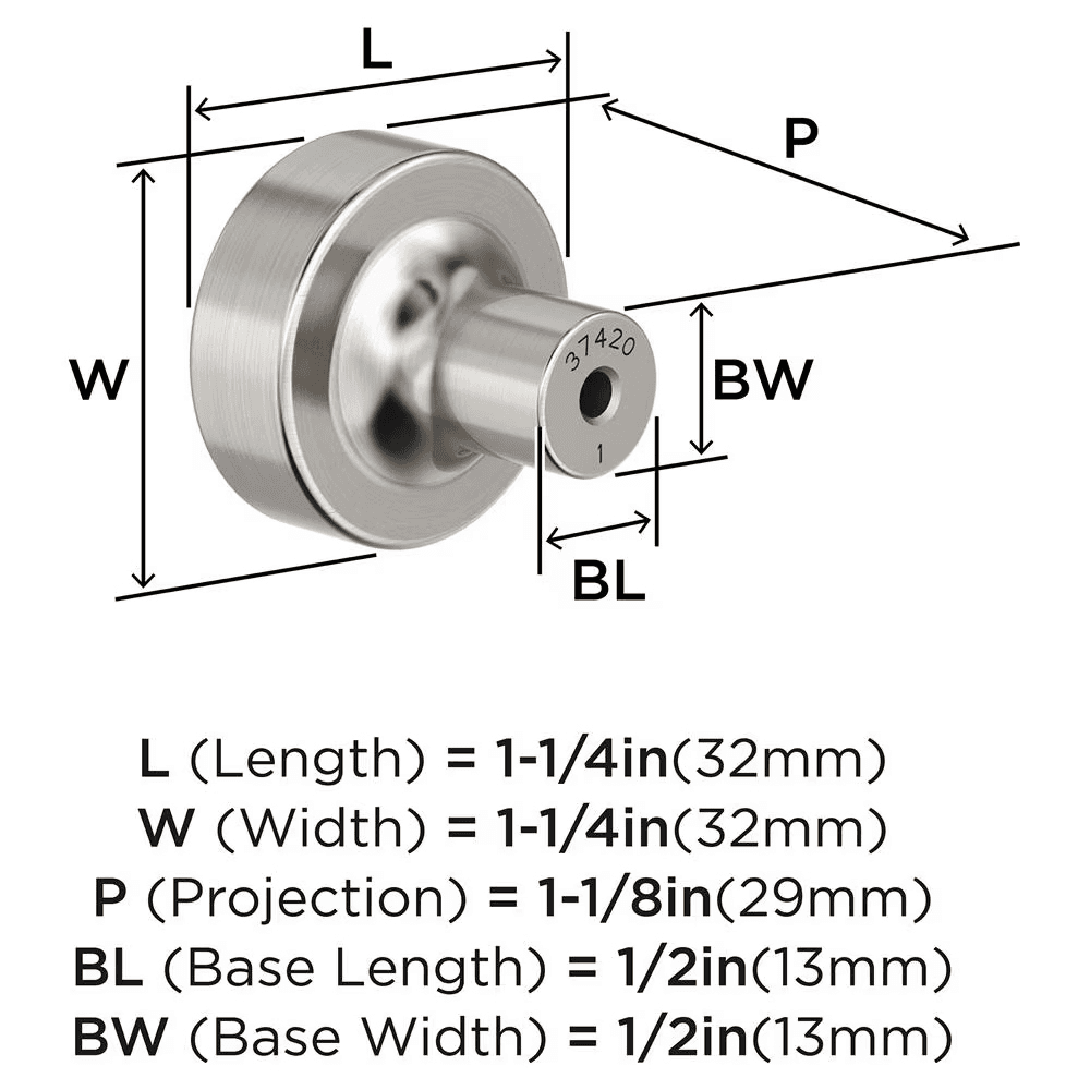 1-1/4" Merced Cabinet Knob, Satin Nickel Alt 1 - Image