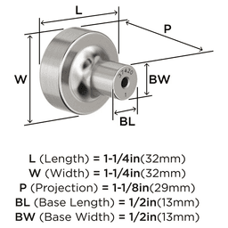 1-1/4" Merced Cabinet Knob, Satin Nickel Alt 1 - Image