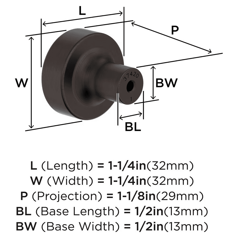 1-1/4" Merced Cabinet Knob, Oil-Rubbed Bronze Alt 1 - Image