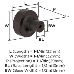 1-1/4" Merced Cabinet Knob, Oil-Rubbed Bronze Alt 1 - Image