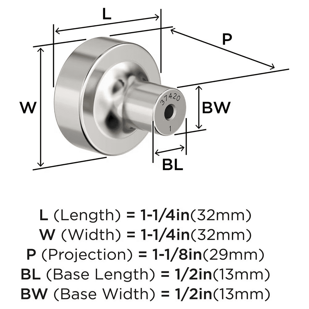 1-1/4" Merced Cabinet Knob, Polished Nickel Alt 1 - Image