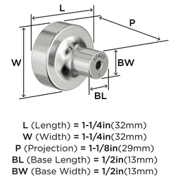 1-1/4" Merced Cabinet Knob, Polished Nickel Alt 1 - Image