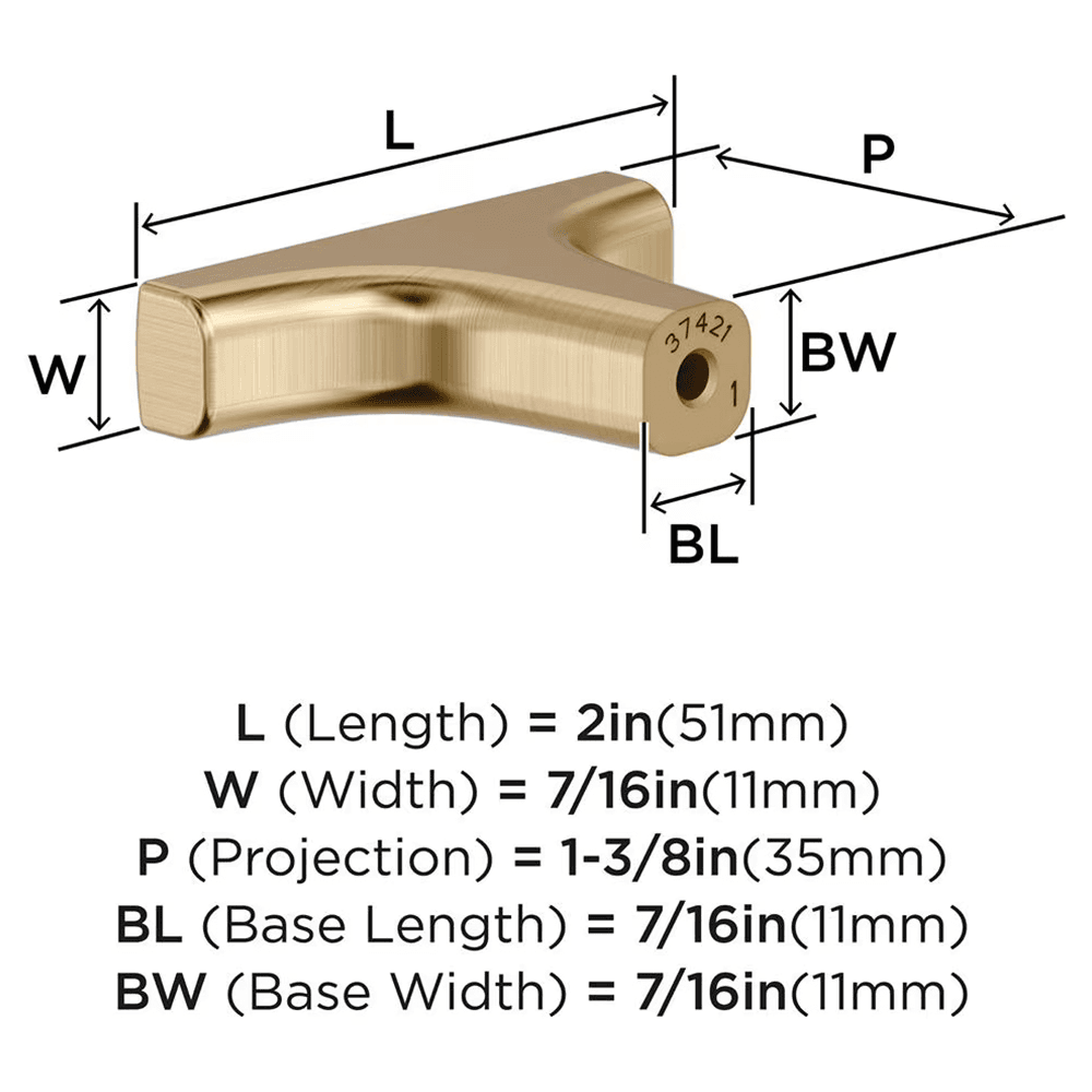 2" Merced Cabinet Knob, Golden Champagne Alt 1 - Image