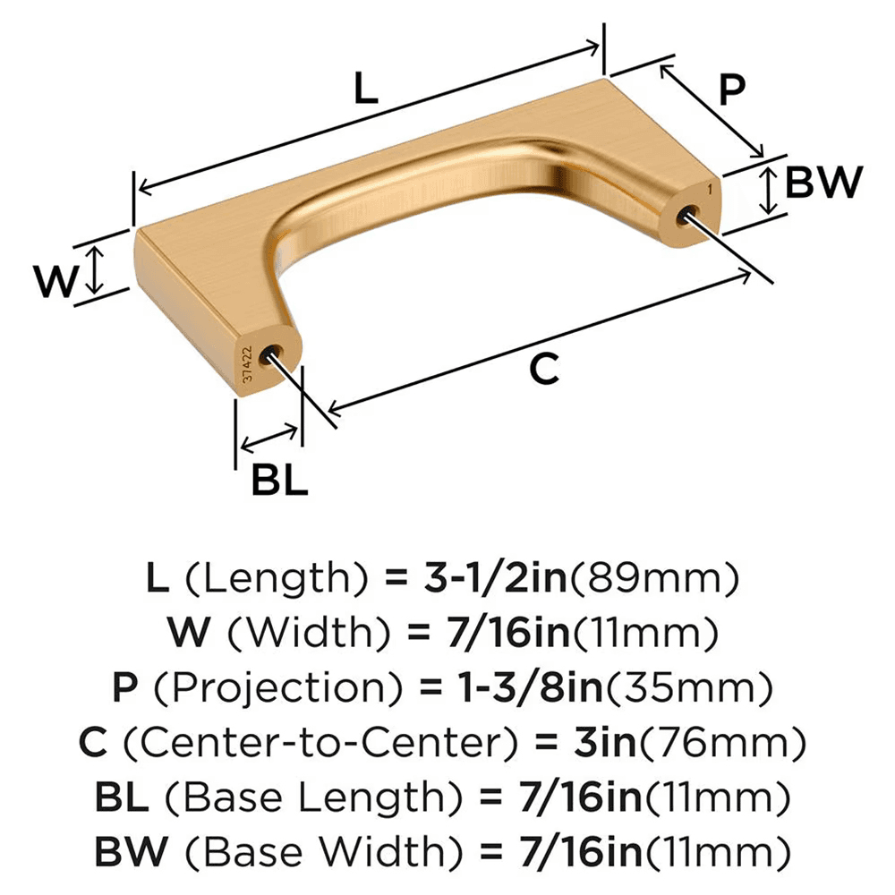76mm Merced Cabinet Pull, Champagne Bronze Alt 1 - Image