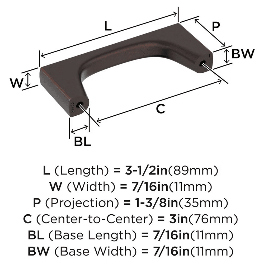 76mm Merced Cabinet Pull, Oil-Rubbed Bronze Alt 1 - Image