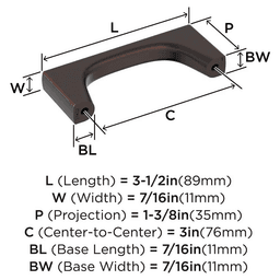 76mm Merced Cabinet Pull, Oil-Rubbed Bronze Alt 1 - Image