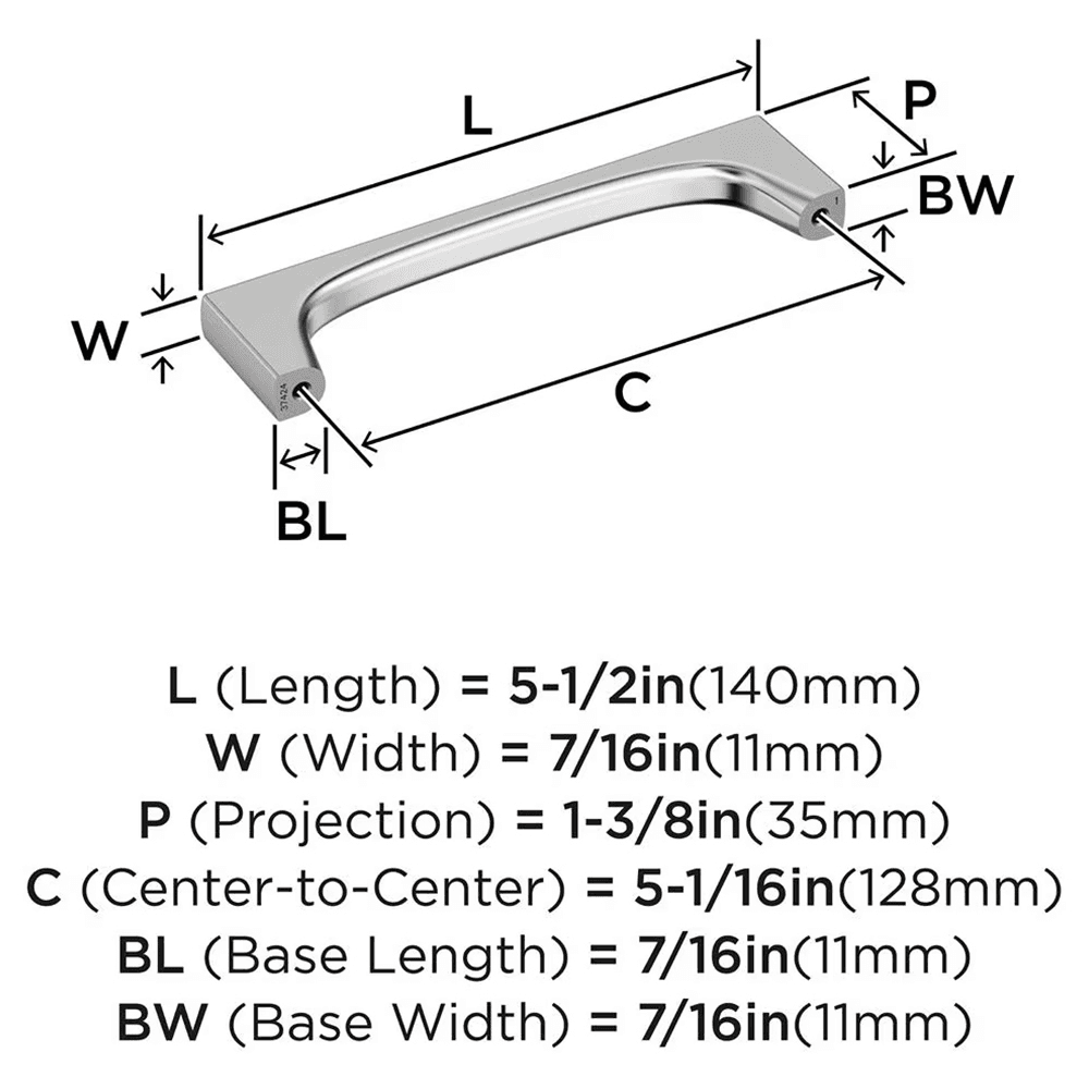 128mm Merced Cabinet Pull, Polished Chrome Alt 1 - Image