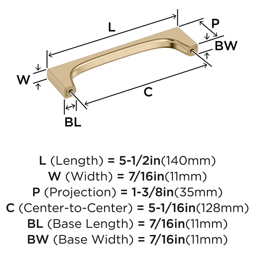 128mm Merced Cabinet Pull, Golden Champagne Alt 1 - Image