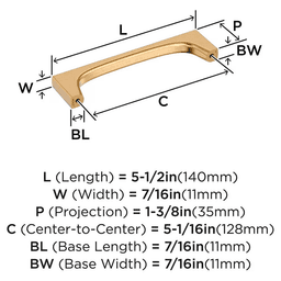 128mm Merced Cabinet Pull, Champagne Bronze Alt 1 - Image