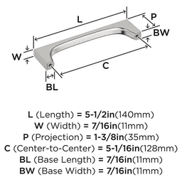 128mm Merced Cabinet Pull, Satin Nickel Alt 1 - Image