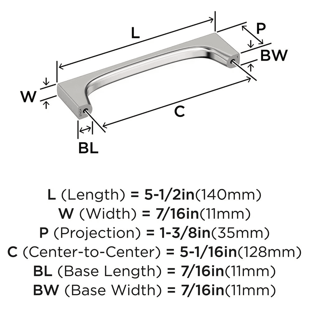 128mm Merced Cabinet Pull, Polished Nickel Alt 1 - Image