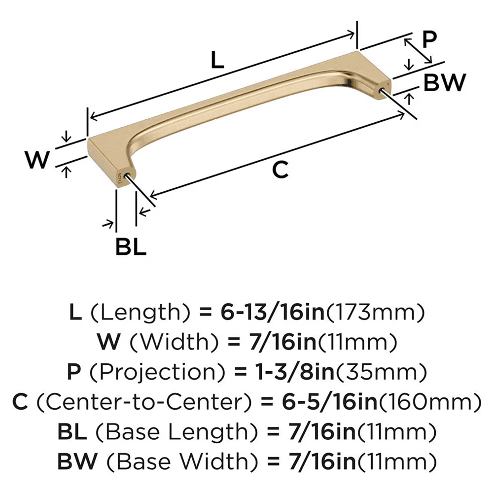 160mm Merced Cabinet Pull, Golden Champagne Alt 1 - Image