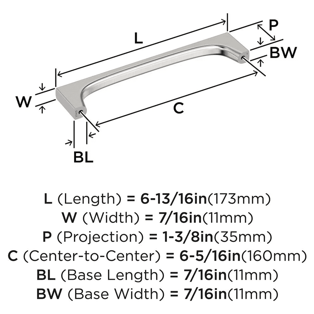 160mm Merced Cabinet Pull, Satin Nickel Alt 1 - Image