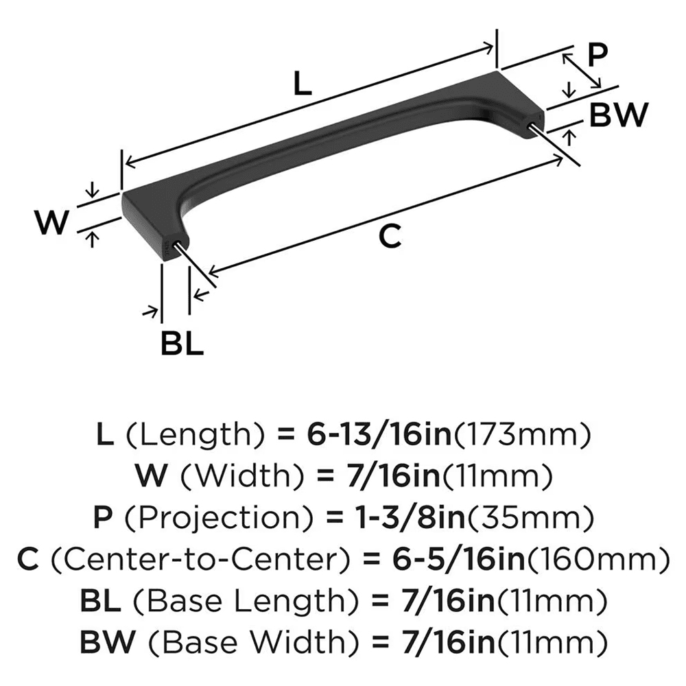 160mm Merced Cabinet Pull, Matte Black Alt 1 - Image