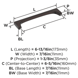 160mm Merced Cabinet Pull, Oil-Rubbed Bronze Alt 1 - Image