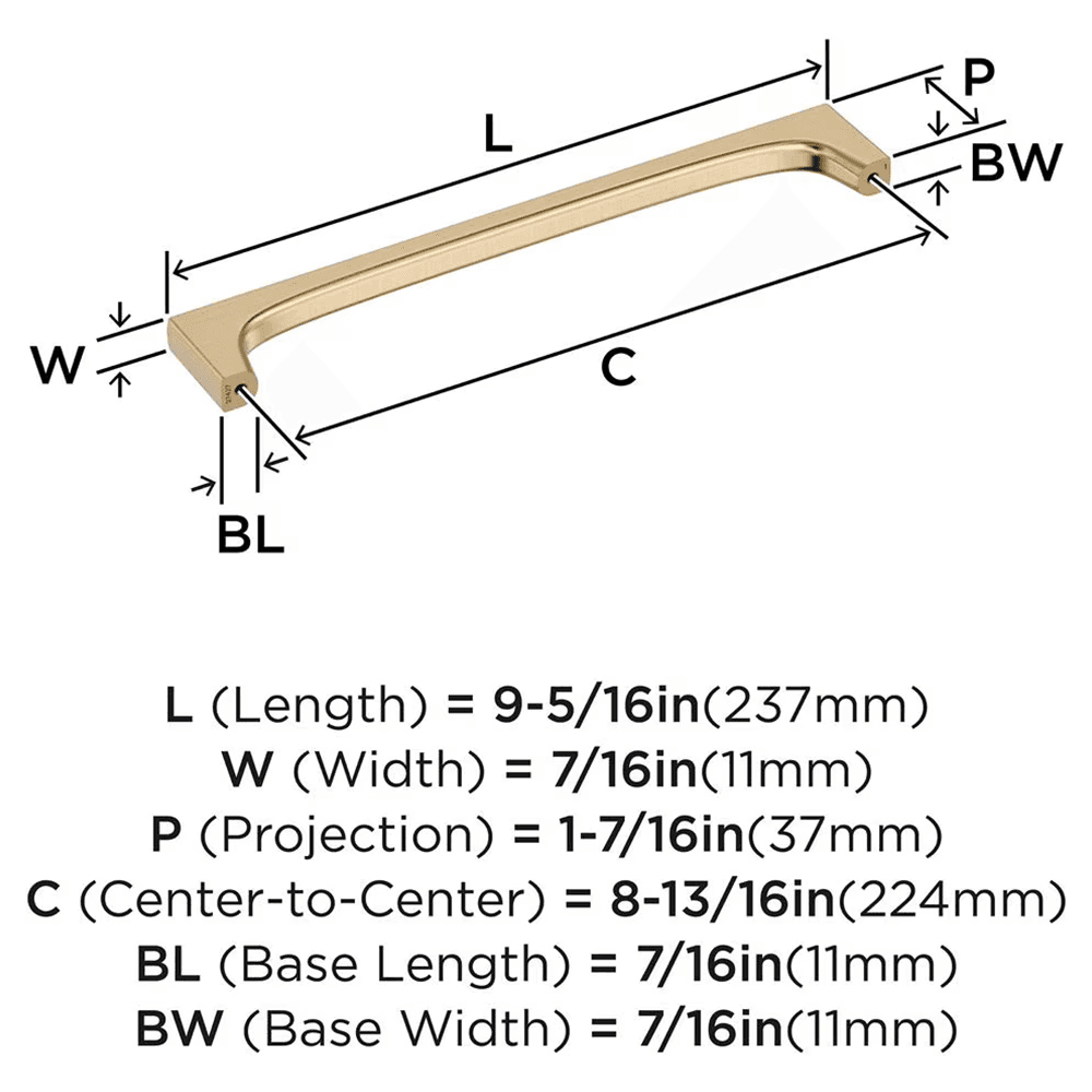 224mm Merced Cabinet Pull, Golden Champagne Alt 1 - Image