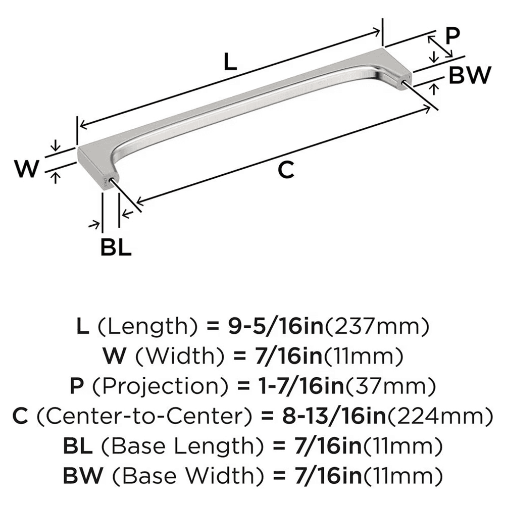 224mm Merced Cabinet Pull, Satin Nickel Alt 1 - Image