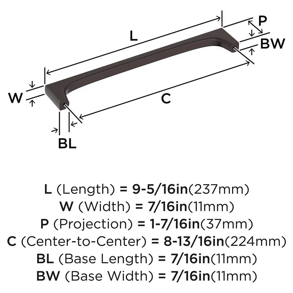 224mm Merced Cabinet Pull, Oil-Rubbed Bronze Alt 1 - Image
