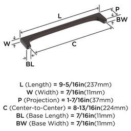 224mm Merced Cabinet Pull, Oil-Rubbed Bronze Alt 1 - Image
