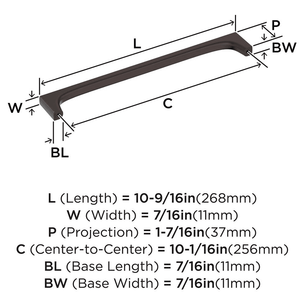 256mm Merced Cabinet Pull, Oil-Rubbed Bronze Alt 1 - Image